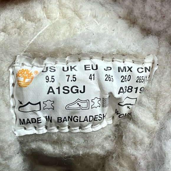 *Timberland | Waterproof Foldover Teddy Fleece Red Leather Suede Bootie Size 9.5 - Picture 11 of 16